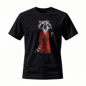 Raccoon in Red Robe T-Shirt Men's Funny Animal Graphic Tee