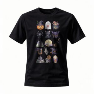 Halloween Themed T-Shirt for Men / Women Cute Ghost Pumpkin Cat Design