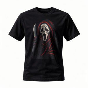 Scream Ghost Face T-Shirt Men's Horror Movie Tee Black Halloween Gift