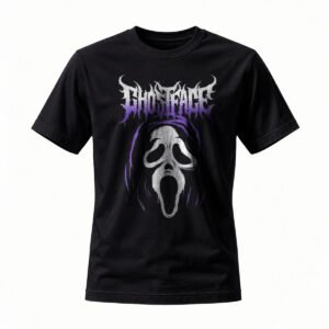 Ghostface Horror T-Shirt Men's Women's Black Tee Scream Mask Design