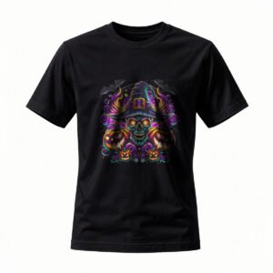 Halloween Skull Witch Hat T-Shirt Men Women Dark Fantasy Design