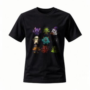 Halloween Cute Monsters T-Shirt Men Women Funny Cartoon Tee Party Gift