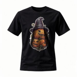 Halloween Pumpkin Witch Hat T-Shirt Men Women Spooky Festival Tee