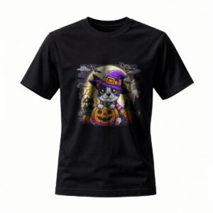 Halloween Witch Dog T-Shirt for Men / Women Funny Cute Pet Costume Tee