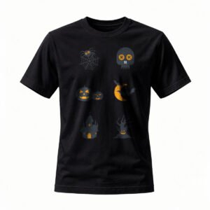 Halloween T-Shirt Men Women Spooky Skull Pumpkin Design