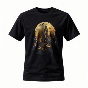 Halloween Castle Moon T-Shirt Men's Women's Spooky Night Design