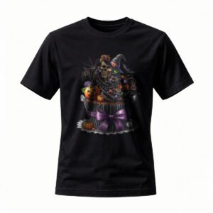 Halloween Cupcake Witch Skull T-Shirt for Men / Women