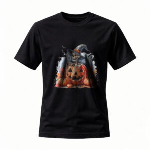 Halloween Skeleton Witch Pumpkin T-Shirt Men Women Spooky Costume Tee