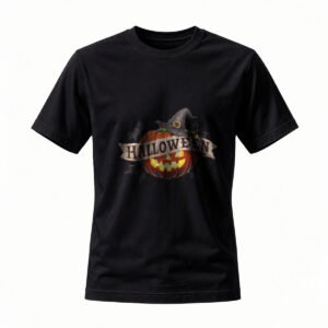 Halloween Pumpkin Witch Hat T-Shirt Men Women Spooky Party Costume Tee