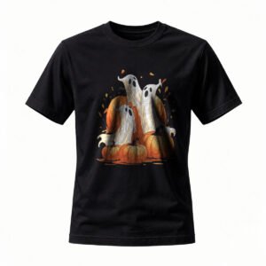 Halloween Ghosts Pumpkins T-Shirt Men Women Spooky Fall Party Tee