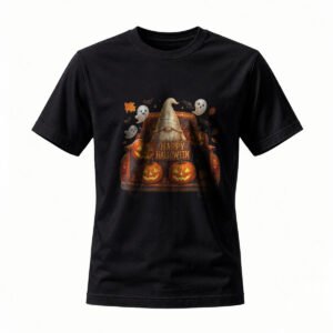 Happy Halloween Gnome Pumpkin T-Shirt Men Women Costume Party Gift Tee