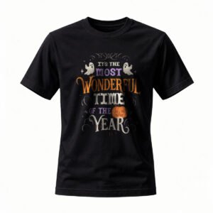 Halloween T-Shirt Its The Most Wonderful Time Of The Year Ghost Pumpkin Design
