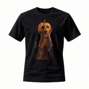 Halloween Pumpkin Skeleton T-Shirt Men's Women's Spooky Horror Tee