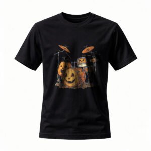 Halloween Pumpkin Drum Set T-Shirt for Men / Women Funny Music Costume Tee