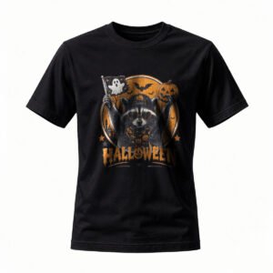 Halloween Raccoon T-Shirt Men's Funny Animal Costume Tee Party Gift