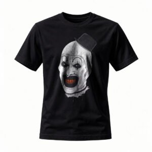 Horror Clown Face T-Shirt Men Women Black Halloween Costume Tee