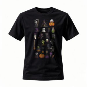 Halloween Icons T-Shirt Men Women Spooky Fun Costume Party Gift