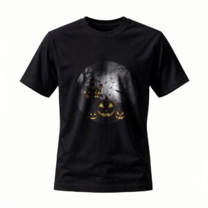 Halloween Pumpkin Castle T-Shirt Men's Women's Spooky Party Tee