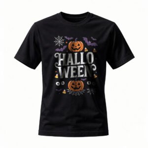 Halloween T-Shirt for Men / Women Pumpkin Bat Design Party Costume Tee
