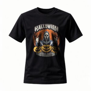 Halloween Reaper Pumpkin T-Shirt Men's Women's Spooky Costume Tee