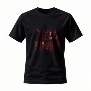 Hell Night Flame Skull T-Shirt Men's Dark Gothic Tee