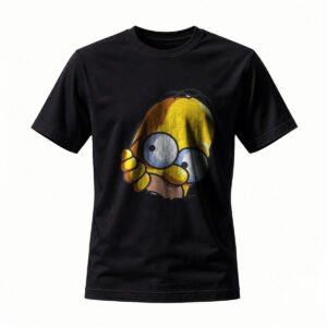 Homer Simpson Peeking T-Shirt Men's Cartoon Tee Funny Gift
