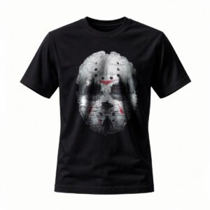 Hockey Mask Horror T-Shirt Men's Black Graphic Tee Halloween Gift