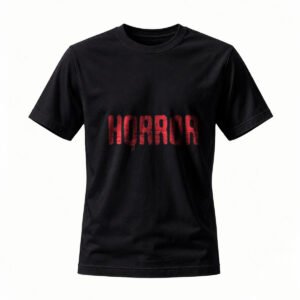 Horror T-Shirt for Men / Women Black Red Dripping Font Design