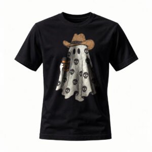 Cowboy Ghost T-Shirt Halloween Funny Men's Tee