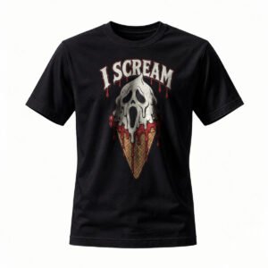 I Scream Horror Ice Cream Skull T-Shirt Men Women Halloween Gift