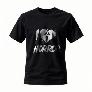 I Love Horror T-Shirt Ghost Face Design Black Tee for Men / Women