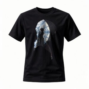 Mysterious Woman with Umbrella Art Print T-Shirt for Men and Women