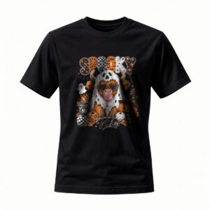 Spooky Vibes Halloween Cow T-Shirt Men Women Funny Costume Tee Gift