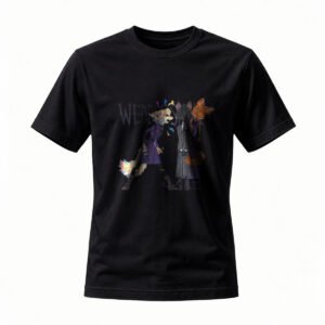 Wedding Foxes Art T-Shirt Men's Women's Casual Graphic Tee