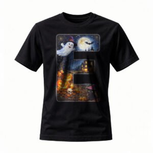 Halloween Ghost Witch Hat T-Shirt Men Women Spooky Party Costume Tee