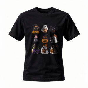 Cute Halloween Cats Ghosts Pumpkin T-Shirt for Men / Women