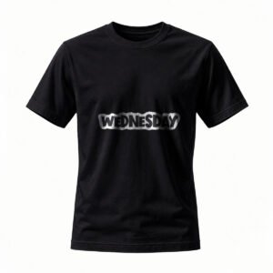Wednesday T-Shirt Black Silver Print Men's Women's Casual Tee