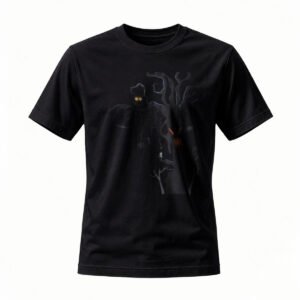 Men's Black T-Shirt with Creepy Tree Ghost Design Halloween Tee