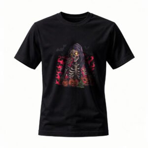 Halloween Skeleton Reaper T-Shirt Men Women Spooky Costume Party Tee