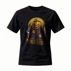 Halloween Pumpkin Head T-Shirt Men's Horror Costume Tee Gift
