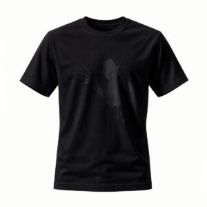 Black T-Shirt with Subtle Dog Print for Men and Women