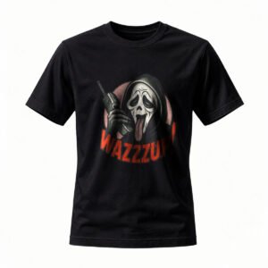 Scream Ghost Face Wazzup T-Shirt Men's Horror Movie Tee