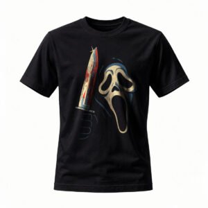 Scream Ghostface Mask Knife Horror Movie T-Shirt Men Women Halloween Gift