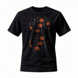 Halloween Pumpkin Cat T-Shirt for Men / Women Fun Party Costume Tee