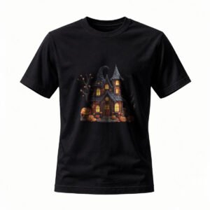 Halloween Haunted House T-Shirt for Men / Women Spooky Castle Design