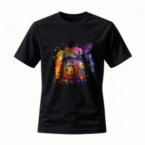 Spooky Season Halloween T-Shirt Men Women Pumpkin Bat Design