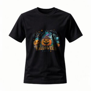 Halloween Pumpkin Witch Ghost T-Shirt Men Women Funny Costume Party Tee