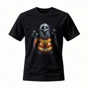 Halloween Ghost Pumpkin T-Shirt Men Women Spooky Horror Tee