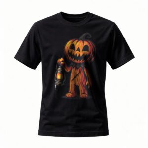 Halloween Pumpkin Man T-Shirt Men's Women's Funny Costume Tee Gift