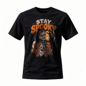 Stay Spooky Halloween Skeleton T-Shirt Men Women Funny Costume Tee